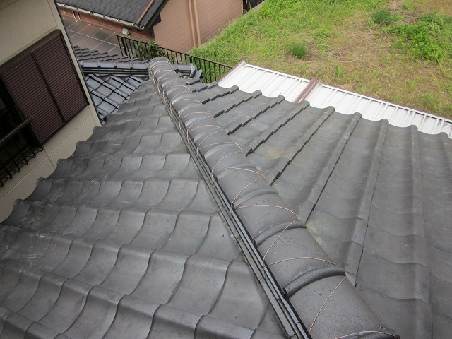 積み直し工事後の棟